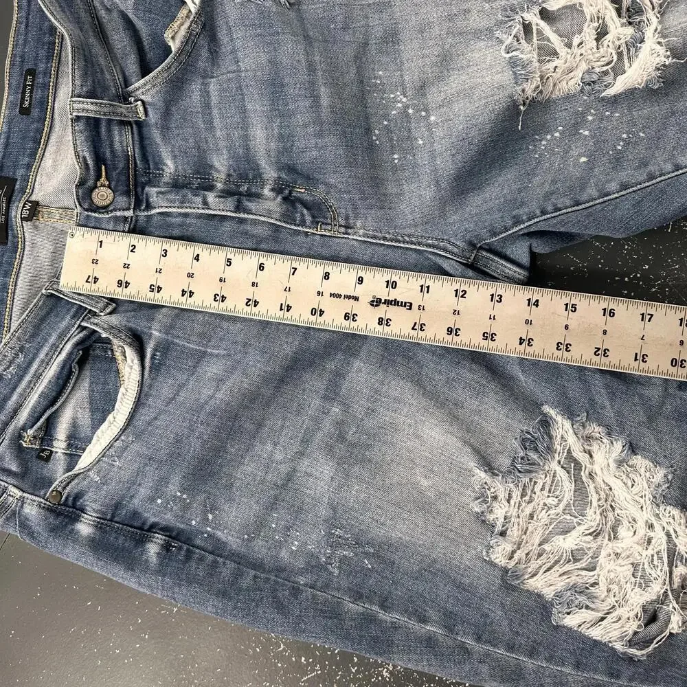 Judy Blue Jeans 36x28 Blue Distressed Skinny Fit Cropped Hi Rise Mom (18W) - Picture 6 of 8